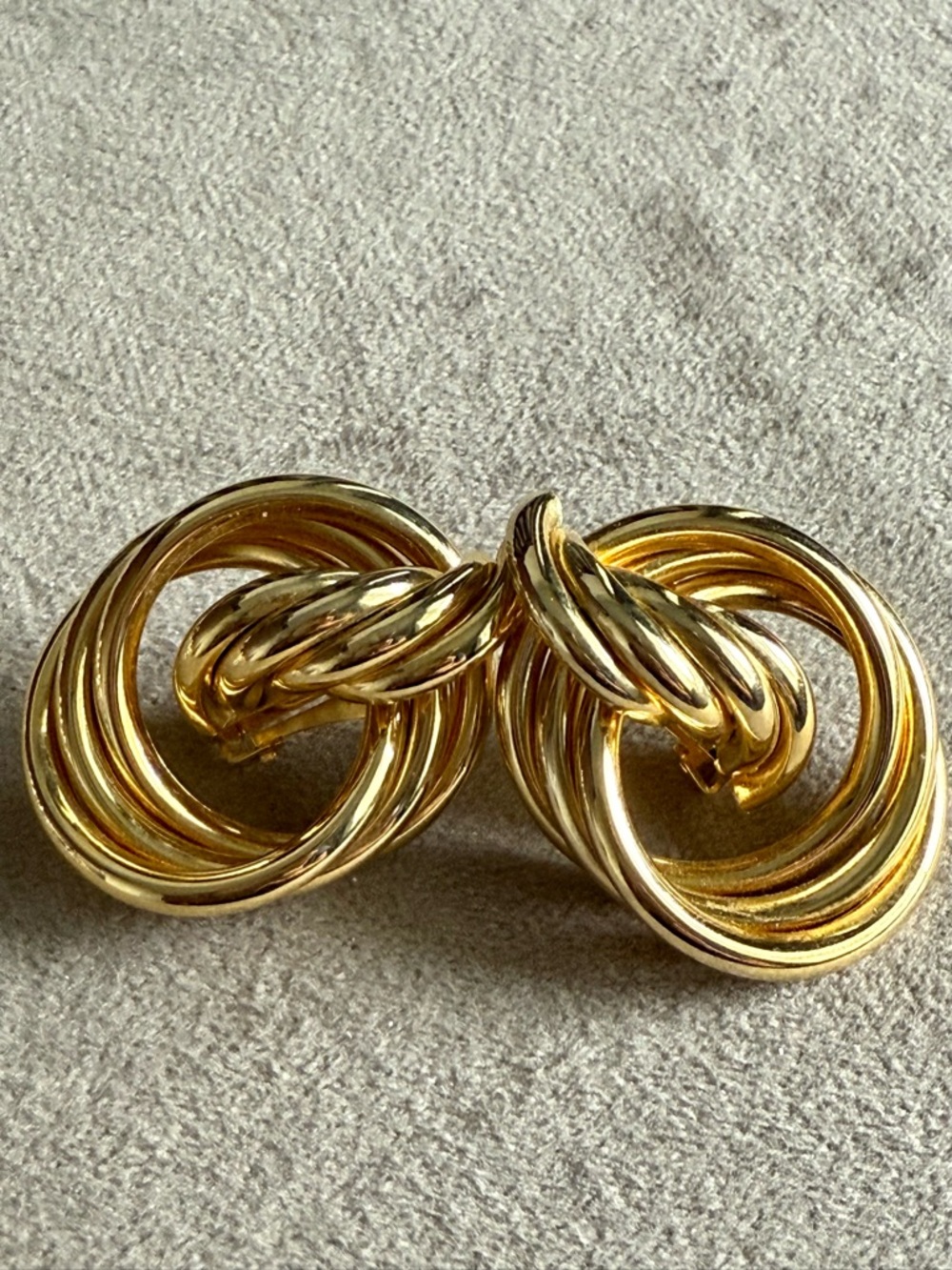 Classic Twisted Knot Gold-Tone Statement Earrings